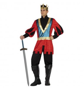 Disfraz de Rey Medieval Lujo rojo