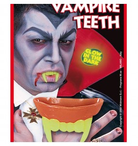 Dentadura vampiro fluorescente