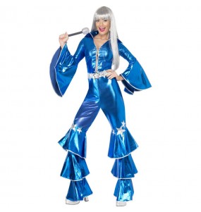 Disfraz Chica Disco Dancing Azul para mujer