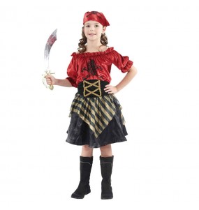 Disfraz de Pirata Roja para niña
