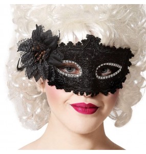 Máscara veneciana de Mardi Gras negra y plateada para hombre, disfraz de  fantasma de la ópera, bufón de media cara, fantasma de la ópera, carnaval
