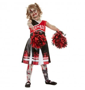 Disfraz de Animadora zombie con pompones para niña