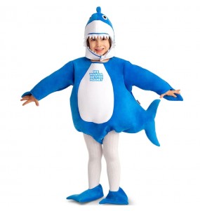 Disfraz de Baby Shark azul para bebé