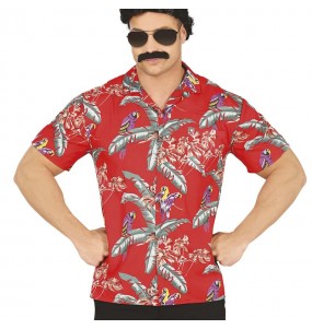 Disfraz de Camisa Hawaiana con loros para hombre