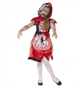 Disfraz de Caperucita roja zombie para niña