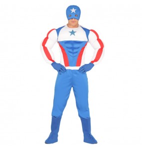 Disfraz de Capitán América Musculoso para hombre