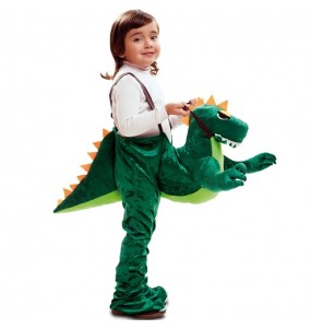 Disfraz de Dinosaurio verde a hombros para niño