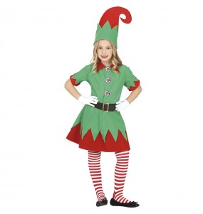 Disfraz de Elfo Papá Noel para niña