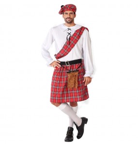 Disfraz de Escocés con kilt tradicional para hombre