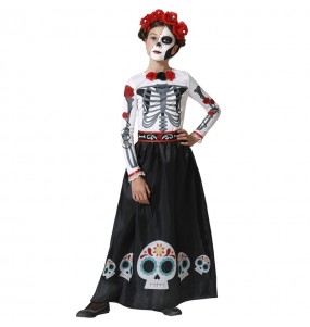 Disfraz de Esqueleto Mexicano Catrina para niña