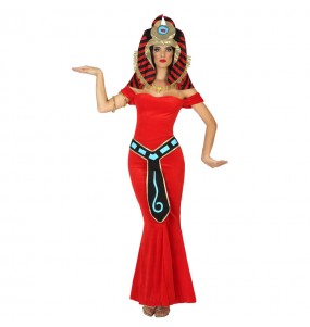 Disfraz de Faraona Egipcia Roja para mujer
