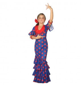 Disfraz de Flamenca Azul para niña