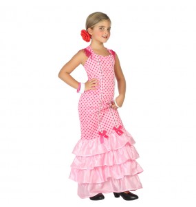 Disfraz de Flamenca Rosa para niña