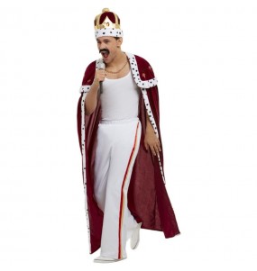 Disfraz de Freddie Mercury con capa real para hombre