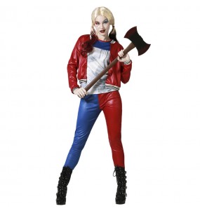Disfraz de Harley Quinn Azul y Rojo para mujer