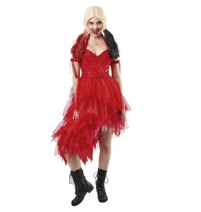 Disfraz de Harley Quinn rojo para mujer