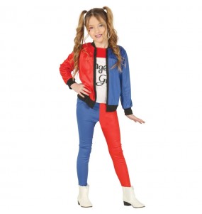 Disfraz de Harley Quinn supervillana para niña