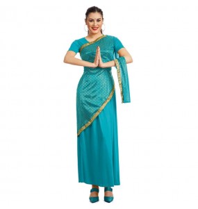 Disfraz de Hindú Bollywood turquesa para mujer