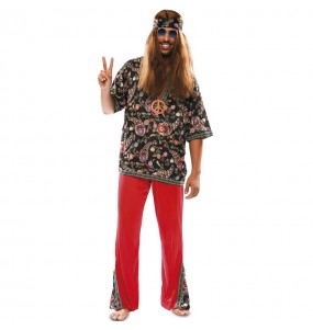 Disfraz de Hippie Estampado hombre