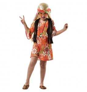 Disfraz de Hippie Marrón niña