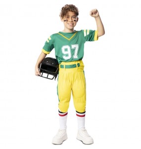 Disfraz de Jugador Fútbol americano verde para niño