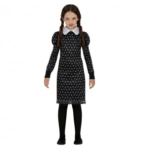 Disfraz de Miércoles Addams de Tim Burton para niña