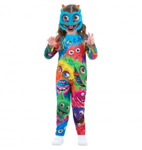 Disfraz de Monstruo multicolor para niña