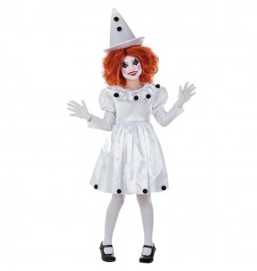 Disfraz de Payasa Pierrot para niña