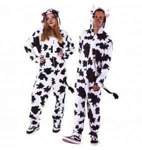 Disfraz de Pijama Vaca para adulto