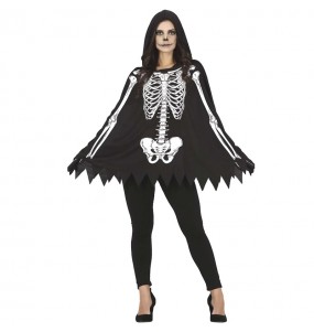 Disfraz de Poncho Esqueleto para mujer