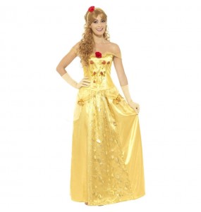 Disfraz de Princesa Bella dorada para mujer