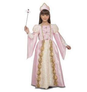 Disfraz de Reina Medieval Rosa para niña