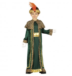 Disfraz de Rey Mago Baltasar con capa para niño
