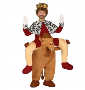 Disfraz de Rey Mago a hombros del camello para niños