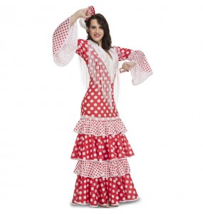 Disfraz de Sevillana Roja para mujer