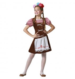 Disfraz de Tirolesa Oktoberfest marrón para niña