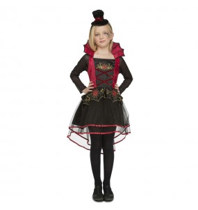 Disfraz de Vampiresa Roja elegante para niña