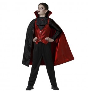 Disfraz de Vampiro Rojo con capa para niño