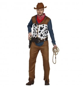 Disfraz de Vaquero con estampado de vaca para hombre