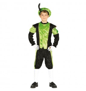 Disfraz de Paje Real Verde para niño