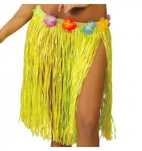 Falda Hawaiana corta amarilla