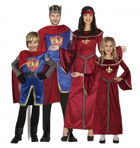 Grupo Reyes medievales con capa roja 