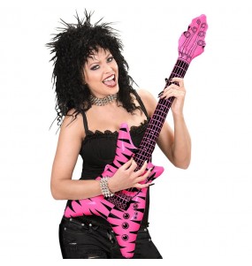 Guitarra eléctrica hinchable Rockstar rosa
