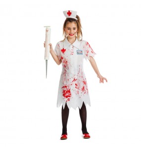 Disfraz de Enfermera Niña Zombie