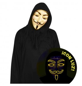Máscara Anonymous con luz