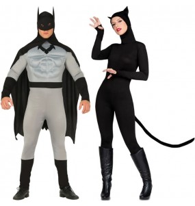 Pareja Bat hero y Catwoman