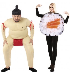 Pareja de Sumo y Sushi