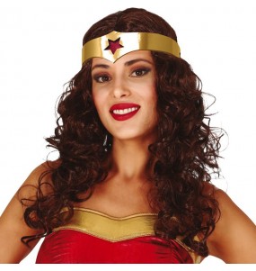 Peluca Wonder Woman con diadema