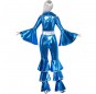 Disfraz Chica Disco Dancing Azul para mujer espalda