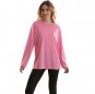 Camiseta rosa para mujer de manga larga